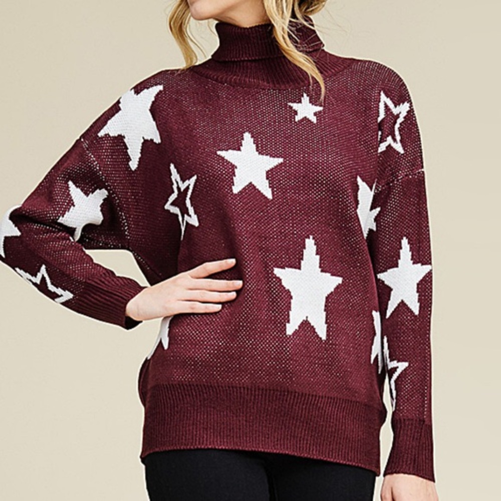 Anabelle Plum Star Sweater NWOT L/XL
